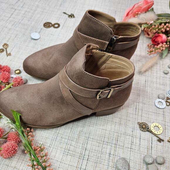 LifeStride Ally Ankle‎ Boots Booties Tan Brown Size 11 Wide 11W - Picture 4 of 12
